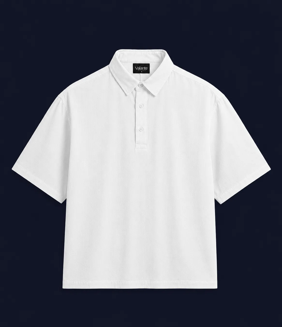 Linen Blend Polo Shirt — White
